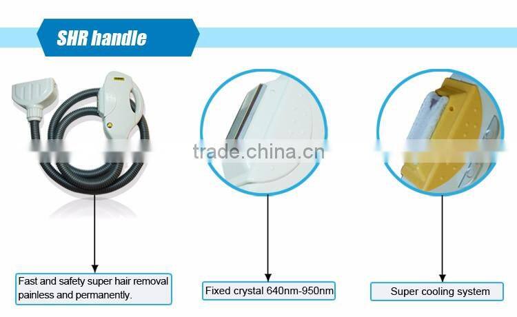 SHR opt technology! fast painless portable salon equipment hair removal ipl (CE SFDA)