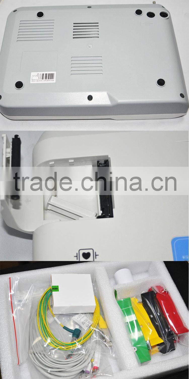CE portable 12 Leads one channel ECG machine electrocardiograph