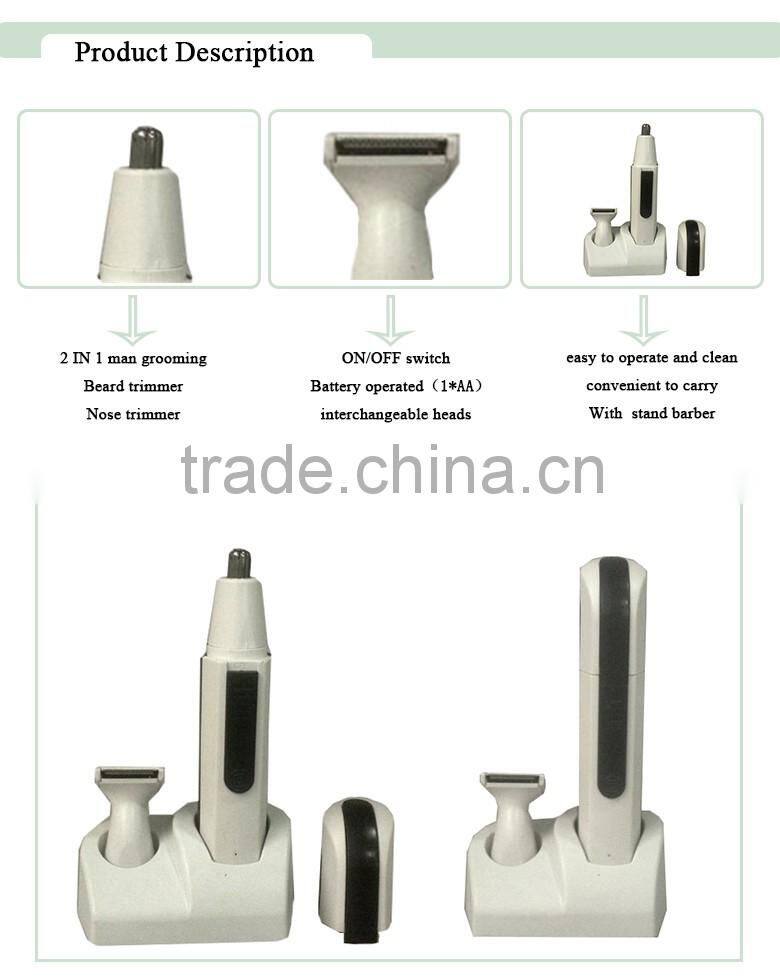 new professional Basic Design Cheap 2 in 1 nose trimmer and contour trimmer with light LED