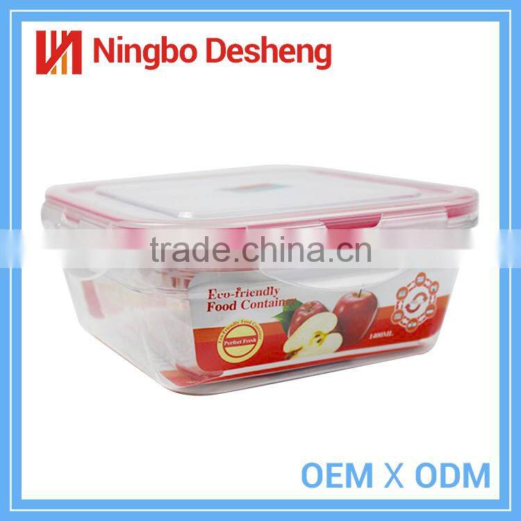 Eco-friendly 3pcs PP Airtight Keep Fresh Plastic Lids Food Storage Container Set