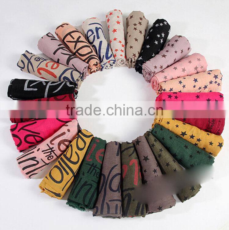 Wholesale winter lady scarf letter printing fashion scarf