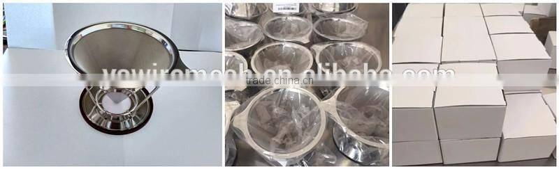 Stainless Steel Cone Coffee Filter maker dripper with stand for 2-4 cups