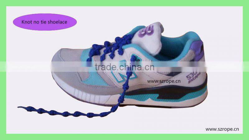 Spiral no tie red shoelace/elastic no tie curly shoelace