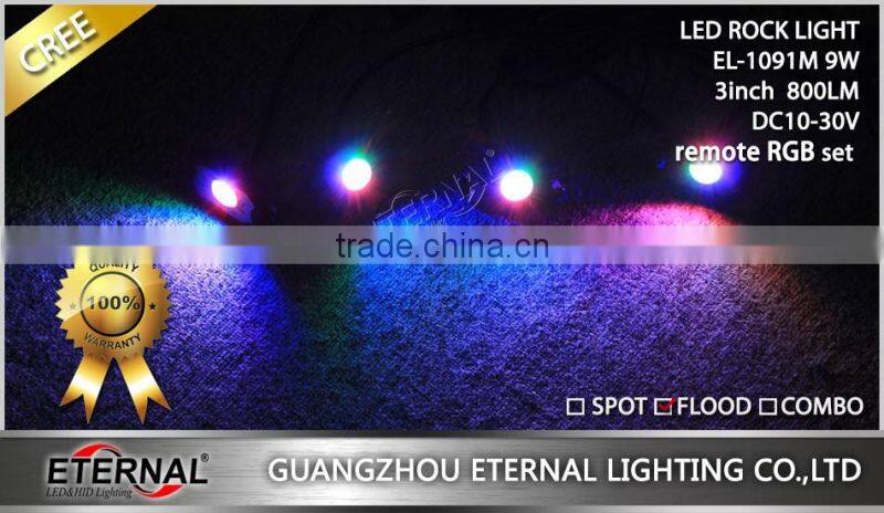 9W high brightness Multicolor RGB Rock Lights For Jeep Wrangler JK TJ WJ XJ MJ Trucks offroad