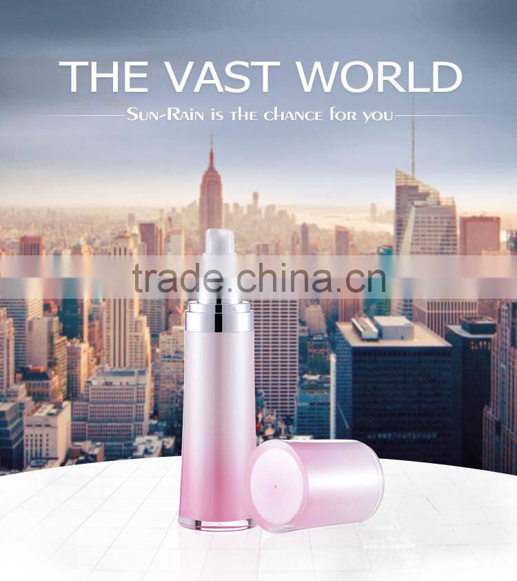 Sun-rain Hot Stamping screen printing PMMA materia airless lotion spray bottle