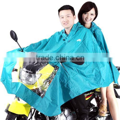 motorcycle motorbike Adult Unisex hood waterproof raincoat-blue