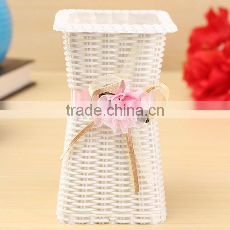 Cheap white & gold paper rope handcraft mini decorate baskets for indian wedding