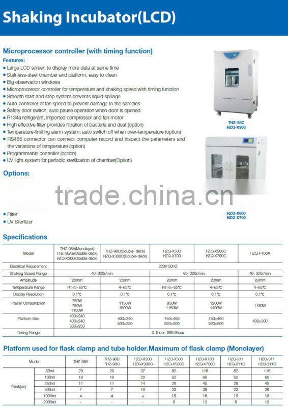 HZQ-X500 shaking incubator LCD miroprocessor controller with timing function