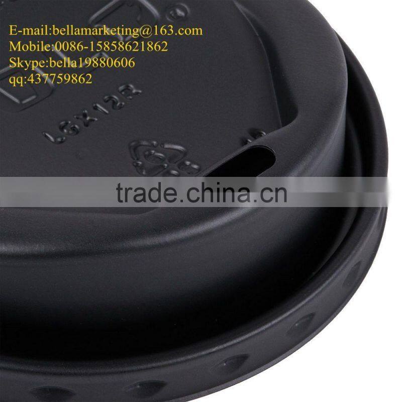 White/Black Plastic PS Paper Cup lid, The Gourmet Lid Hot Cup Lid