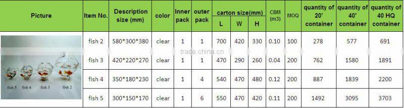 fish shape type bowl vase, glass fish vase