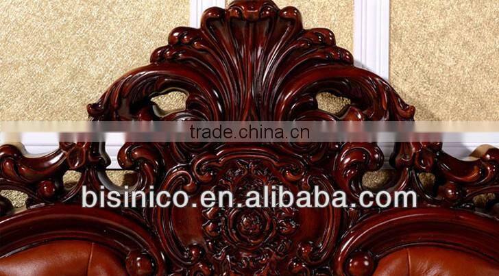 Luxury French style hand carved wooden living room double bed
