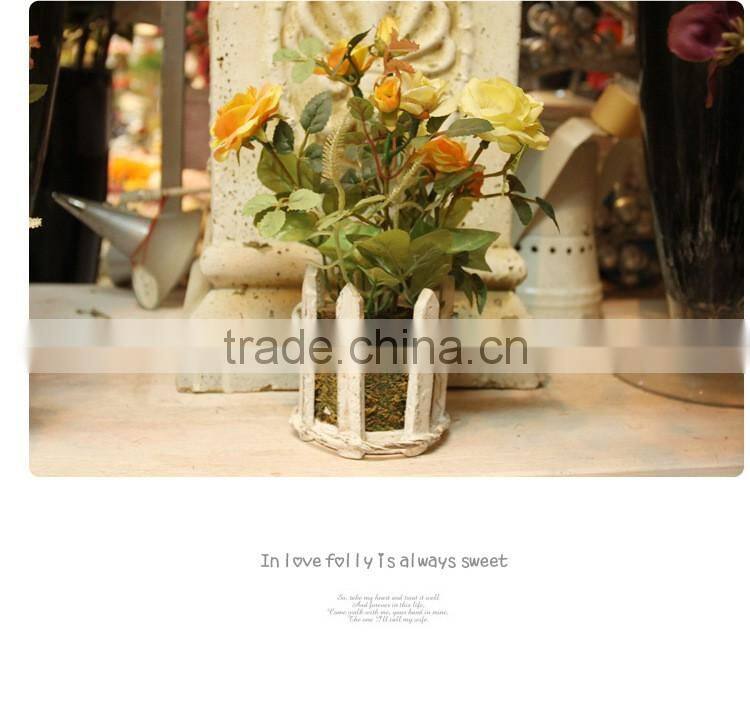 Vivid home table wedding decor silk flowers artificial potted roses