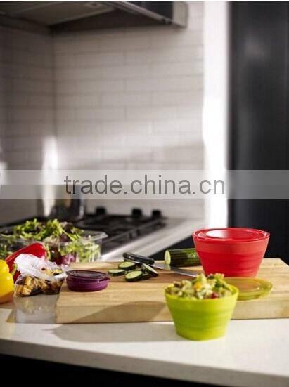 Collapsible Bowl Set | 4oz , 16oz , 32oz, Eggplant, Lettuce & Tomato