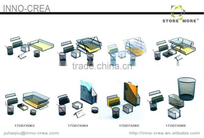 Store More Mesh 3 Tier Rack and 5 Upright Sections Metal Magazine Office Desk Organizer
