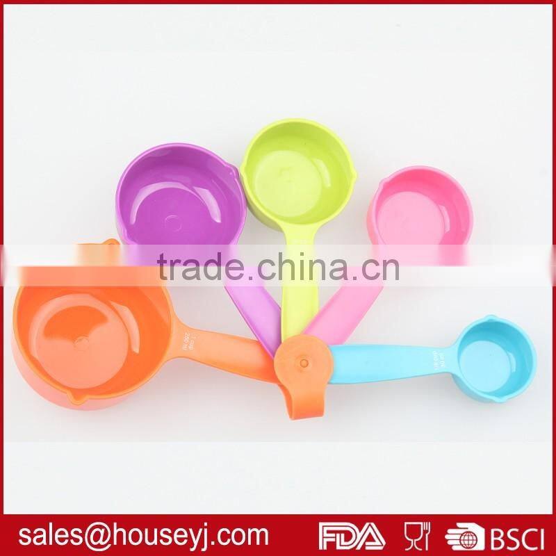 Set of 5pcs food grade plastic colorful measuring cup 30ml 60ml 80ml 125ml 250ml