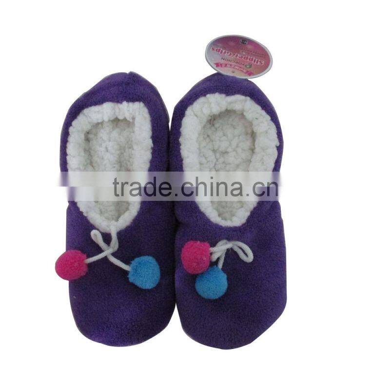2015 Trade assurance soft plush purple women moccasins
