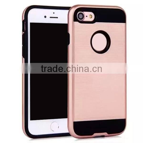 Wiredrawing phone case TPU + PC combo phone shell protective back cover for iPhone 7
