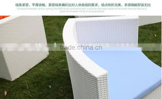 white PE rattan half round outdoor sofa set for wedding party events LQ-A612