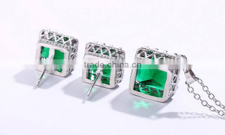 Wholesale Stock Small Order Latest Fashion Simple Square Necklace&Earring Sets