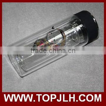 Wholesale double wall sublimation blank glass dring water bottle