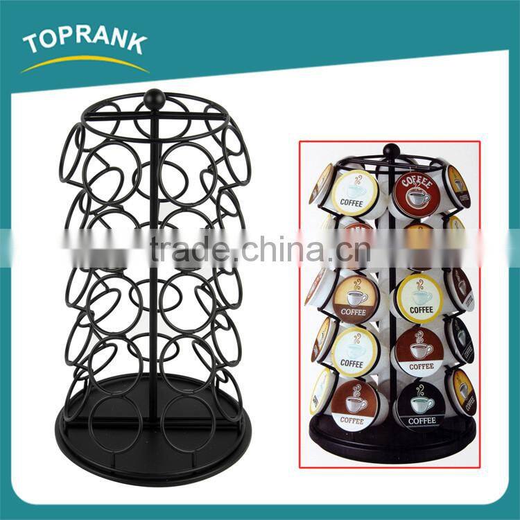Big Coffee Pod Holder Rotating Revolving Metal Coffee Capsule Storage Tower Rack