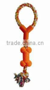 Good quality cotton rope with plastic bone dog toys