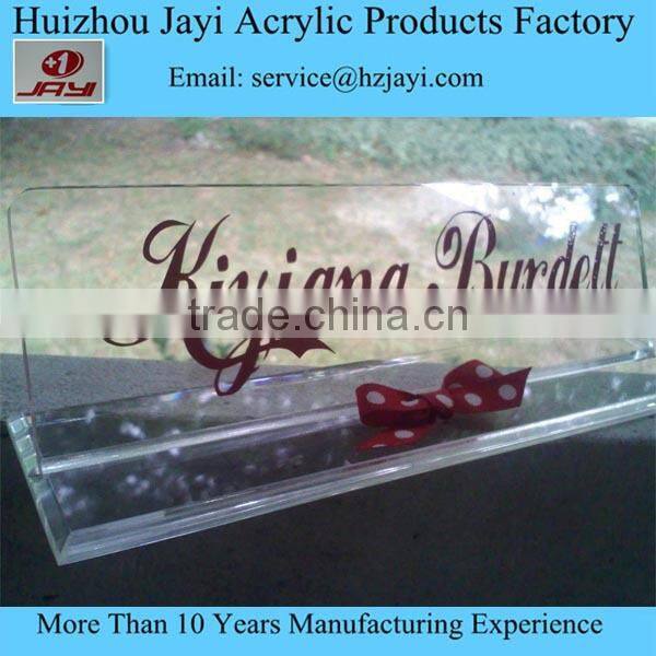 Elegant Business Cherry Blossom Green acrylic desk plaque and name plate