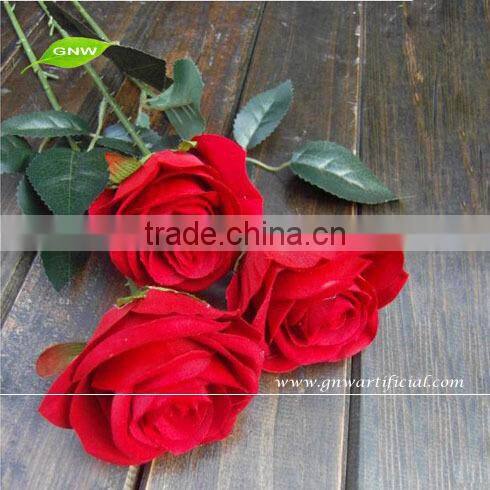 GNW FLS09 Artificial Flowers Wholesale White Color Real Touch Silk Flower Rose Party Decoration