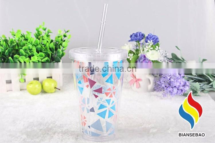 double wall clear 16oz reusable plastic cups wholesale