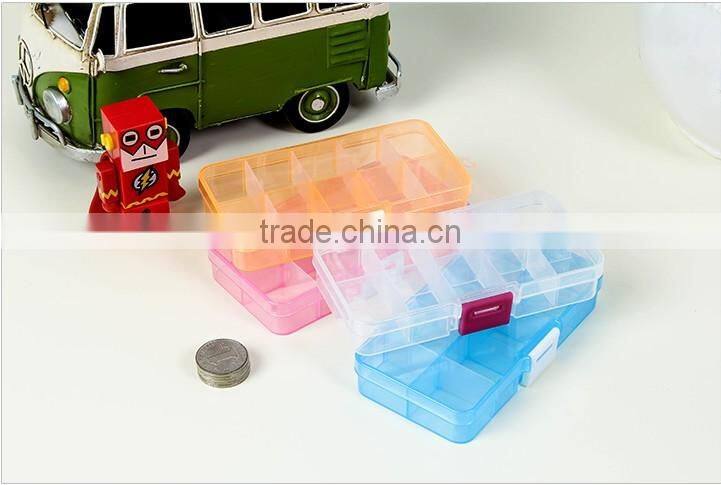 10 Adjustable Clearly Crafts Storage Stock Case Box Clear Jewelry Plastic box with compartments