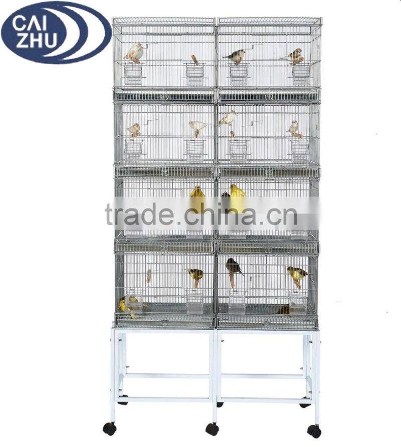 SMALL PARROT BIRD FINCH CANARY AVIARY CAGE WIRE BREEDING W/STAND & WHEEL