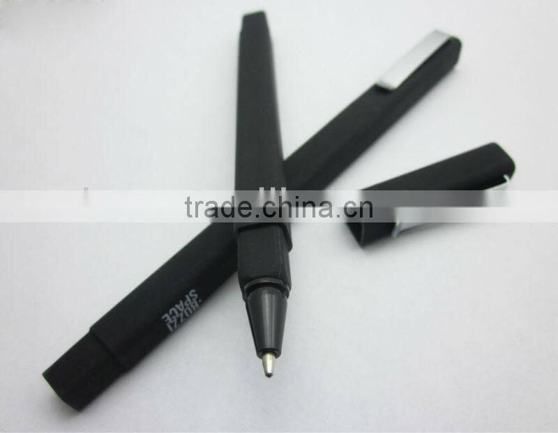 2014 cheap popular advertising black square ball pen