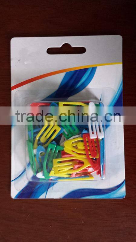 promotion decorative plastic flat plastic paper clips