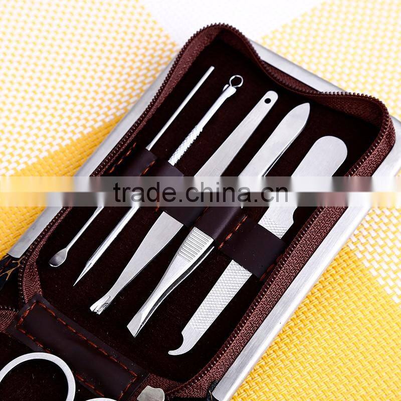 CBF02 OEM factory price newly 9 pcs stainless steel nail manicure sets