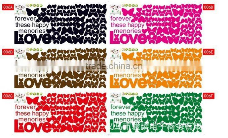 Butterfly love photo wall can remove three generations of wall stickers, kids room decoration 3d wall stickers