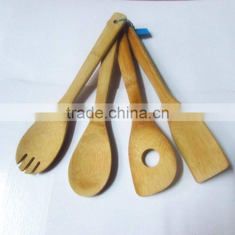 natural bamboo 4 piece serving utensil set