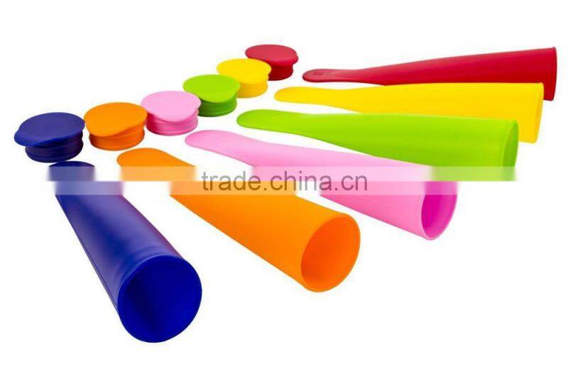 DIY Pop - Silicone Ice Pop Maker Molds, Mixed Color with Attached Lid Popsicle Molds