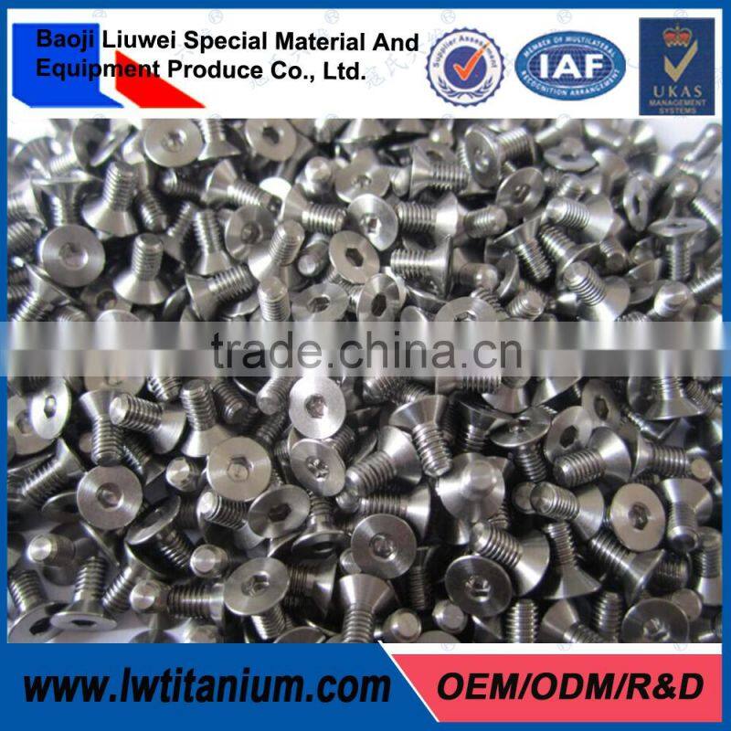 M3*0.5*6 DIN7991 Ti-6Al-4V Titanium Hexagon Socket Countersunk Head Cap Screws