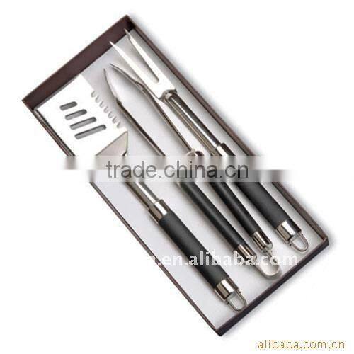 3 Piece Deluxe Barbecue Genius Tool Set&stainless steel BBQ Tool set