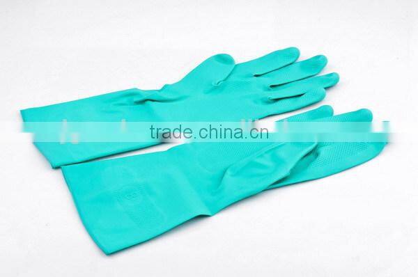 Green Nitrile Washing Up Household Rubber Gloves