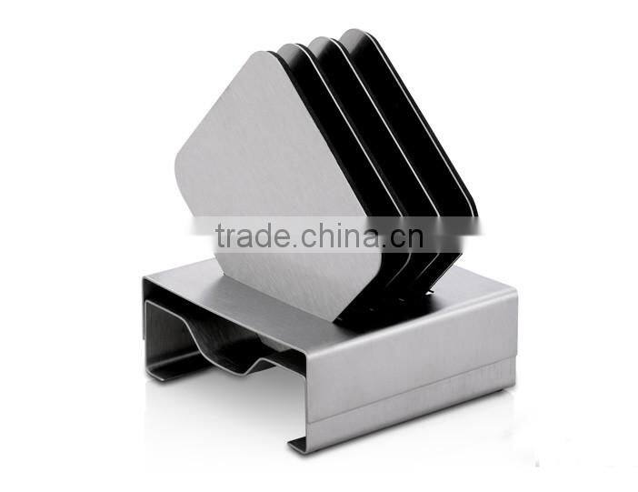 Stainless Steel Coaster 10cm Round Placemats Heat Insulation Coffee Pads Cup Mats With a holder