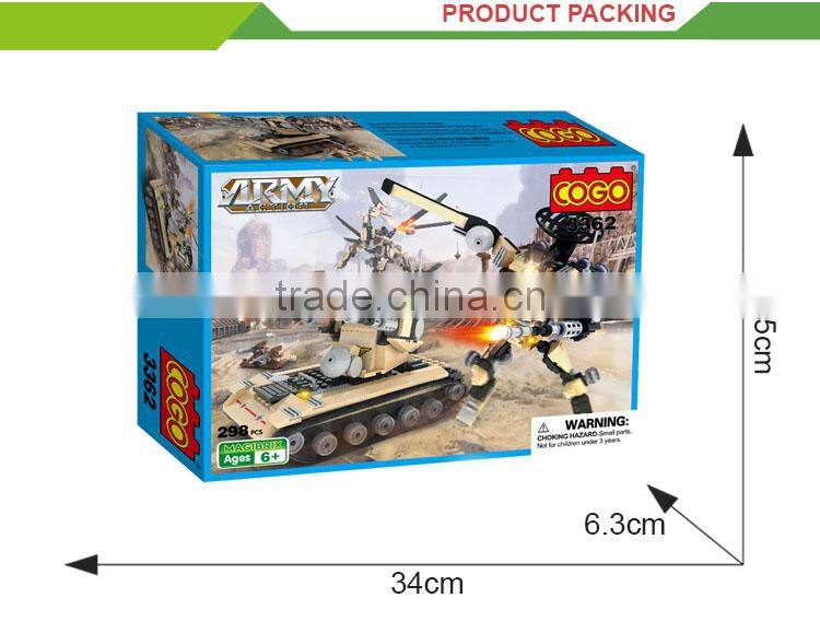 2 in 1 Wholesale Child play building blocks mini plastic tank toy