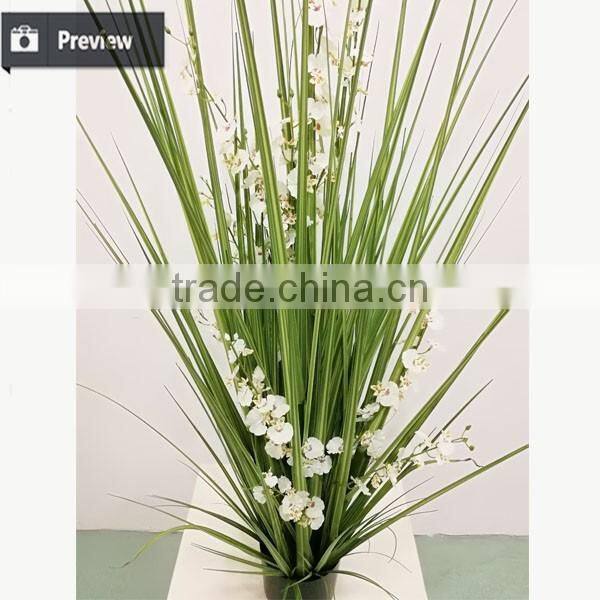 110 / 140 / 170cm Artificial Grass Potted Onion Grass with Orchid Flowers for Indoor Decoration Pots Plant