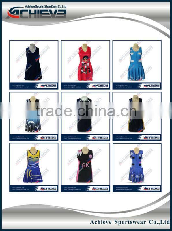 wholesale cheap custom sublimation printing netball dress