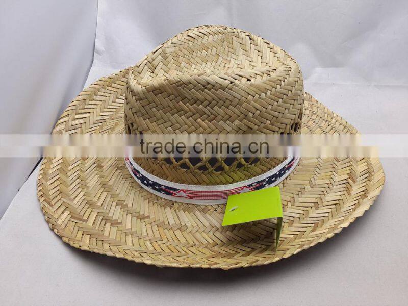2017 school straw hat with band