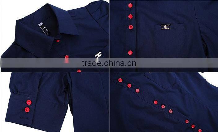 2016 Ladies Short Sleeve Office Uniform Blouse Body Shirt Clothes