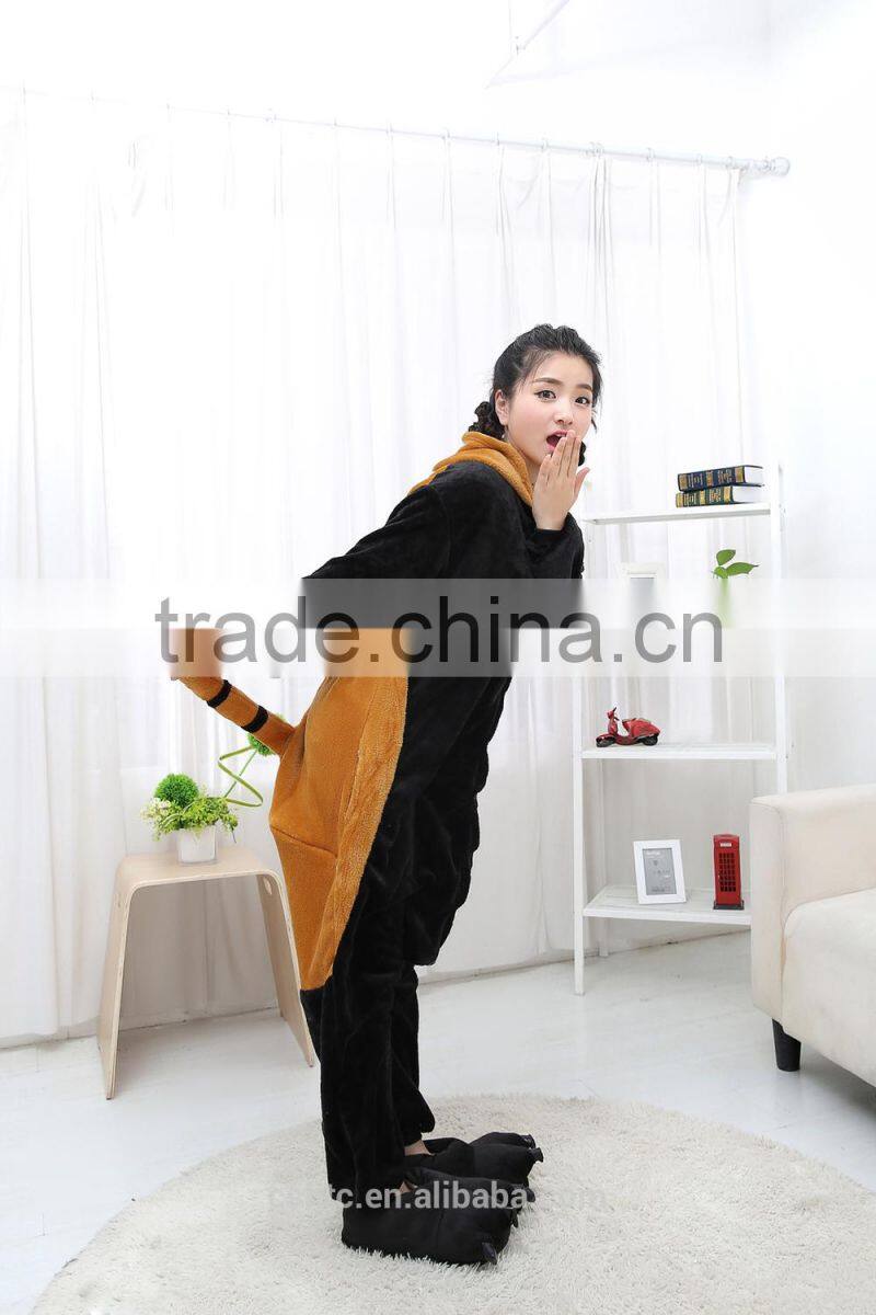 flannel cartoon adult animal jumpsuit animal pajamas jumpsuit raccoon design
