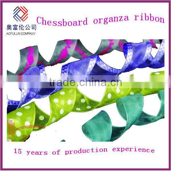 blue satin edge organza ribbon