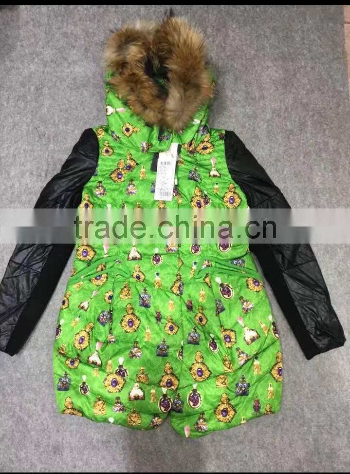 GZY down filled jacket warehouse guangzhou mixed coat winter anti-static cheap china stock 2017 good quality
