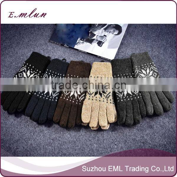 Double wool fleece warm gloves/thickening knitted glove